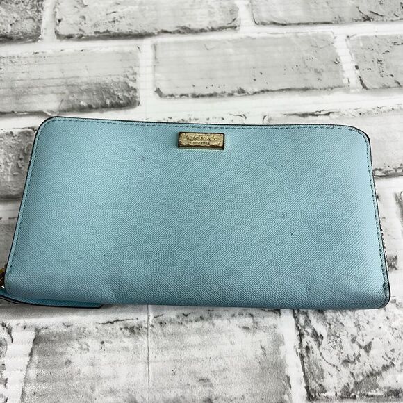 Kate Spade Laurel Way Neda Light Blue Saffiano Leather Large Wallet - Picture 5 of 15